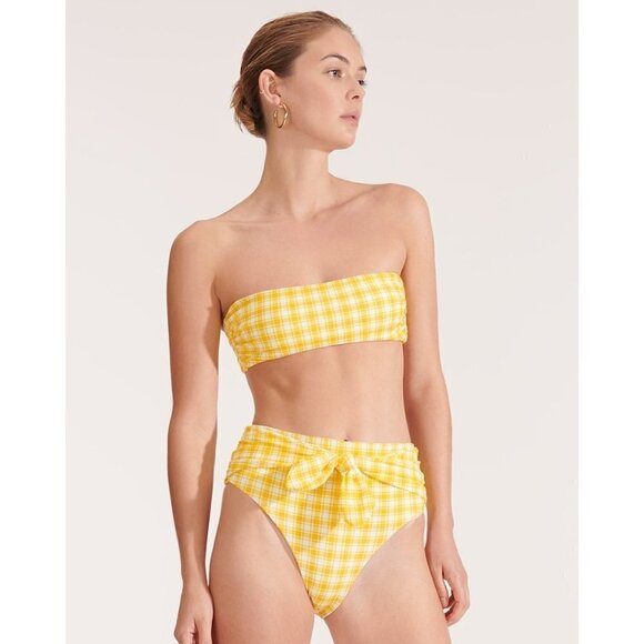 💕VERONICA BEARD💕 Catarina Bandeau Bikini Top (L) + Azoia Tie Waist Bottom (XL) - Picture 7 of 16